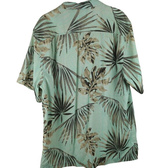 Tommy Bahama Size L Floral Palm Silk Short Sleeve Button Up Shirt - Picture 2 of 8